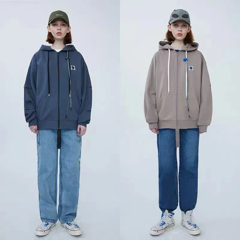 

ADER Autumn Hoodie High Quality 1:1 Embroidered Little Monster Long Zipper Cardigan Alien Adererror Hoodies Same Style Xiao Zhan