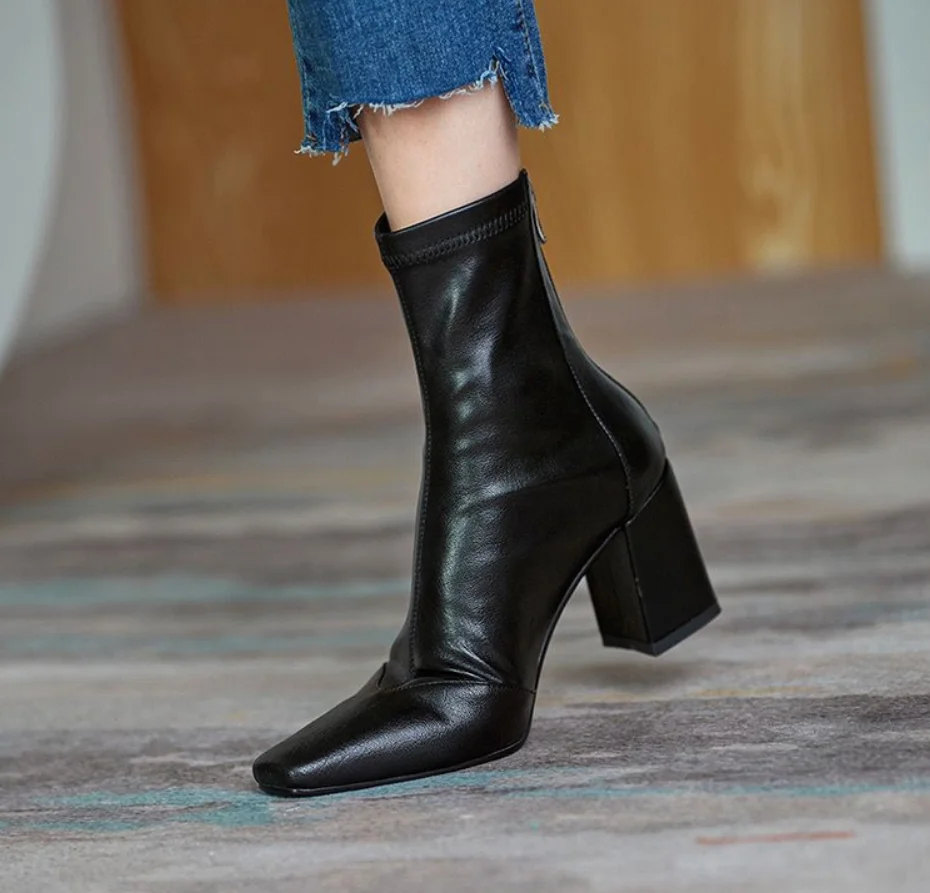 Белые женские ботильоны 2024 классические элегантные офисные кожаные ботинки Rretro
