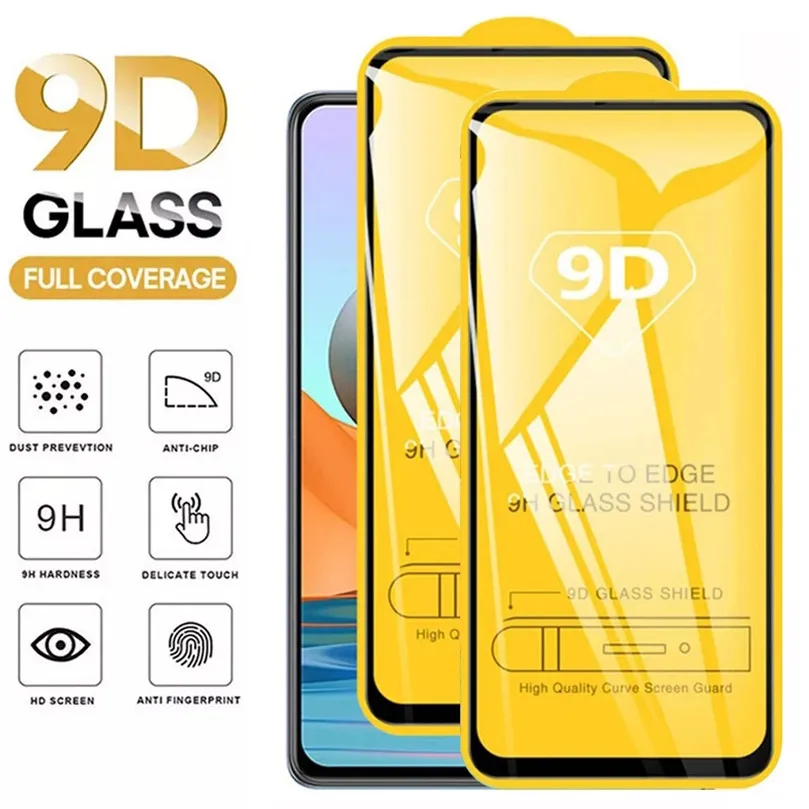 2Pcs 9D Tempered Glass  for Xiaomi Poco X3 Pro NFC F3 M3 M4 Screen Protectors for Redmi Note 11 10 9 8 7 11T Pro 9s 10s 9T 9A 9C images - 1