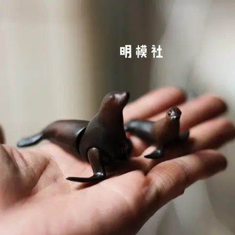 

2Pc/set Mother and Child Sea Lions Figurine PVC Miniature Toys Desktop Home Decoration Animal Model Kids Gift