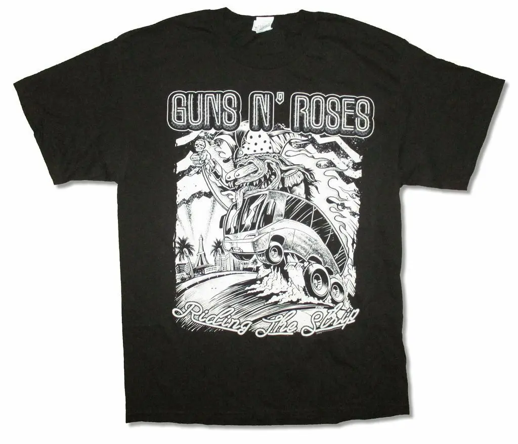 

Guns N Roses Riding the Strip Black T Shirt New Adult
