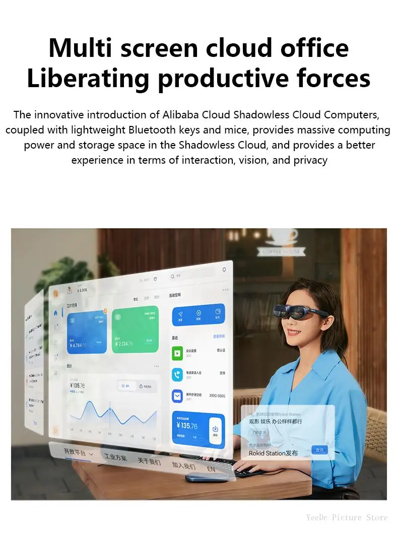 Умные очки Rokid Max 3D AR максимальный экран 21 дюйм универсальный VR-экран с частотой