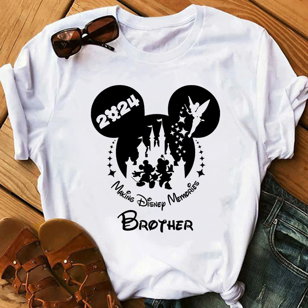

2024 Making Disney Memories Mickey Minnie T-shirt Brother Sister Matching Disneyland Trip Clothes Summer T Shirt Free Shipping