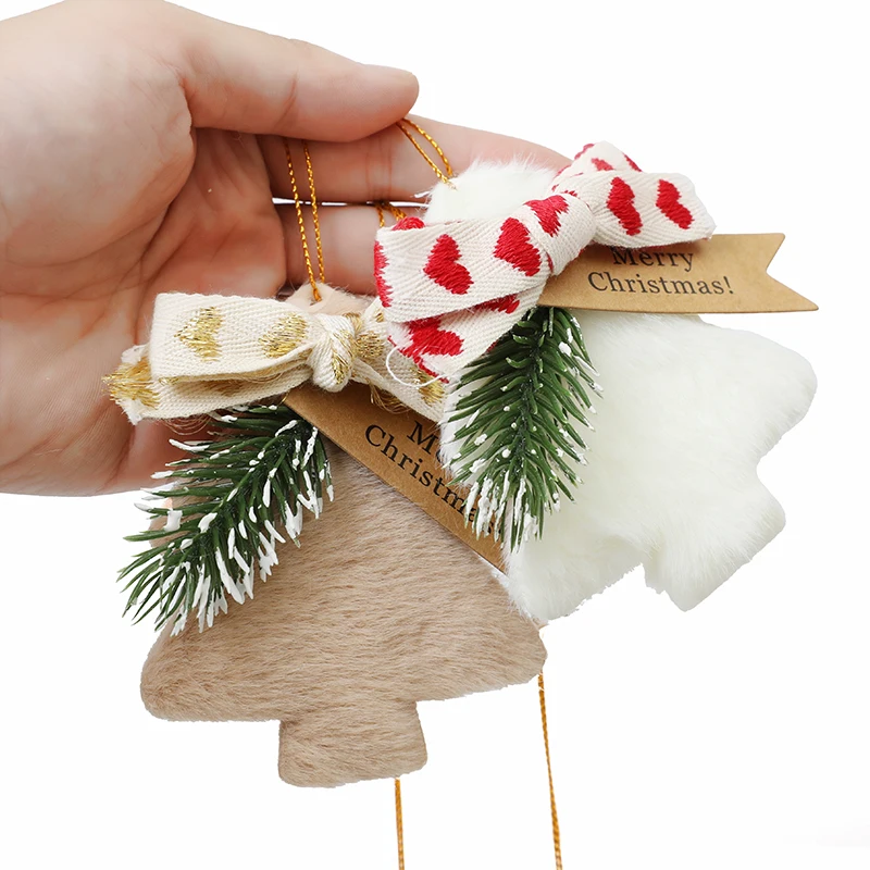 Плюшевые рождественские елочные колокольчики подвесное украшение для