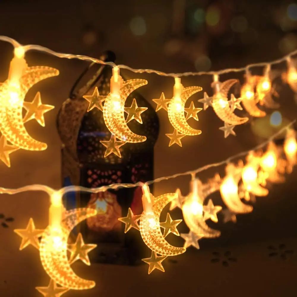 

Battery Powered Star Moon String Light Ball Lights Fairy Mubarak Ramadan Decoration Lamp Garden Party Festival Christmas Light