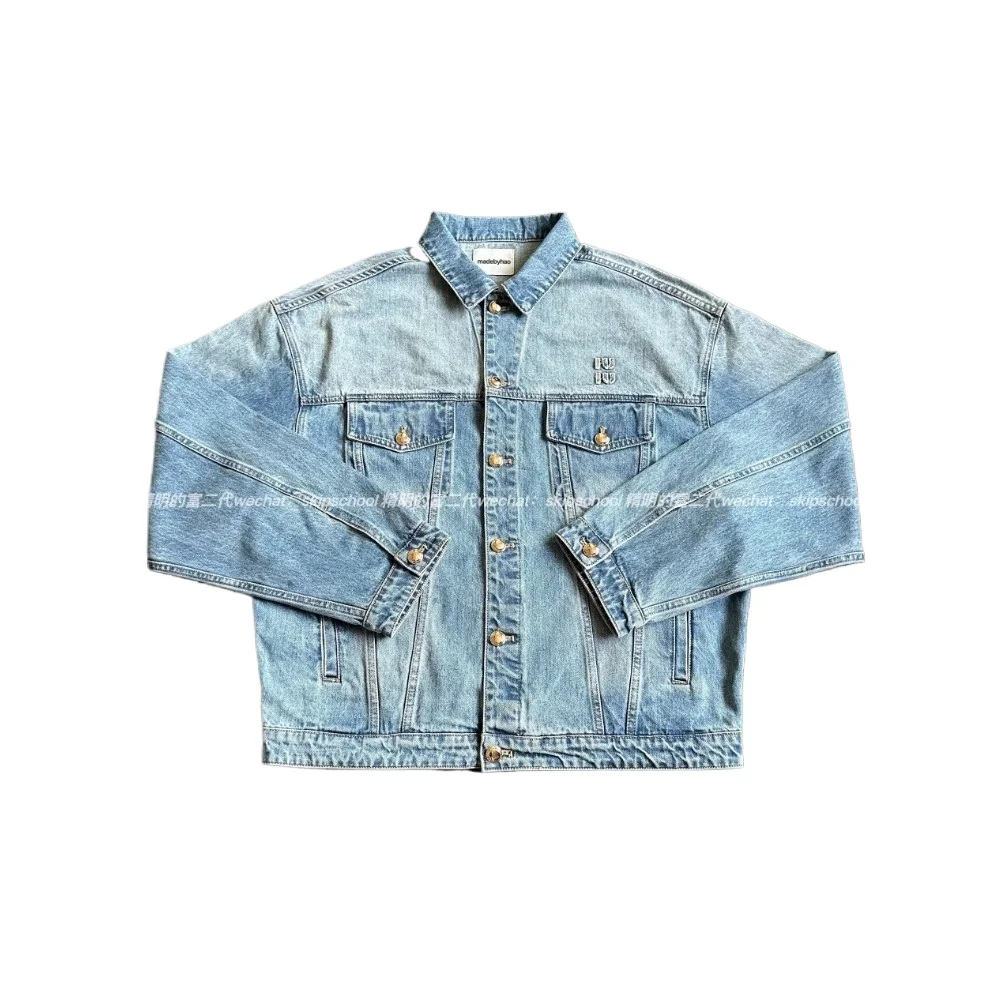 NIGO Мужская весенне-осенняя потертая джинсовая куртка в студенческом стиле ретро