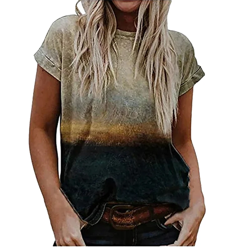 

Женская Винтажная футболка с 3D-принтом, футболка с коротким рукавом, Одежда большого размера, летняя футболка для дам, новинка 2022, повседнев...