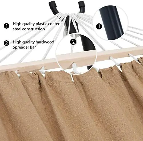 

Person Adjustable Hammock with 10FT Heavy Duty Steel Stand and Spreader Bars, 550lbs Capacity,Included Portable Carrying Case fo