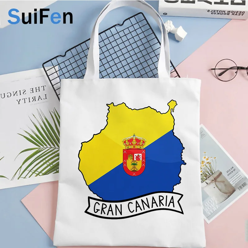 

canarias shopping bag bolsa tote shopper shopper eco grocery bag ecobag cloth reusable foldable cabas