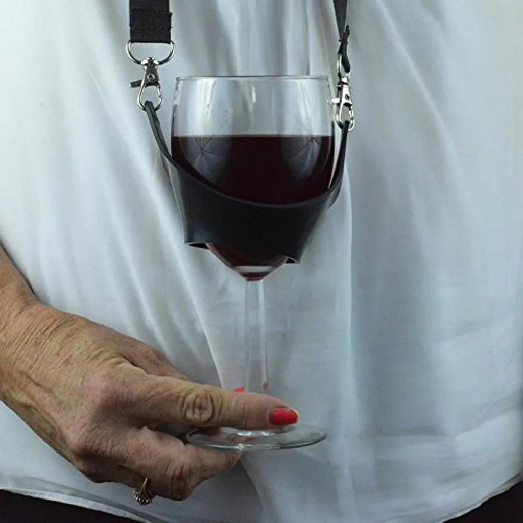 

Portable Wine Glass Lanyard Hand Free Wine Glass Holder Straps Necklace Drink Holder Party Birthday Mother Gift elderly cup hold