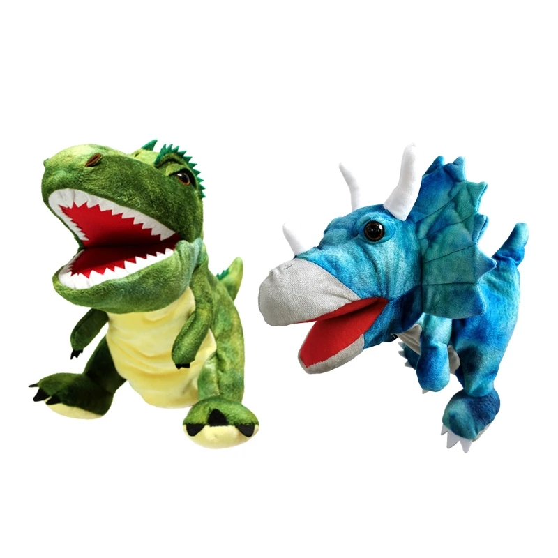 

Hand Puppet Dinosaur Role Play Bedtime Plush Puppets Parent-Kids Interactive Toy QX2D