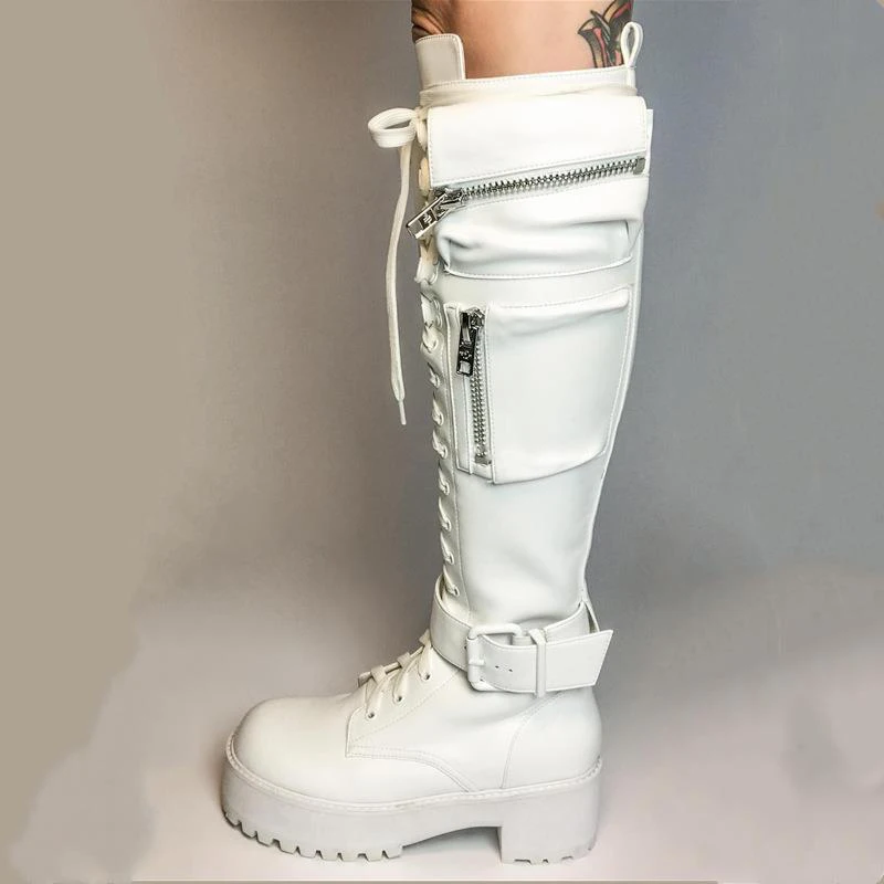 

Snow Boots Women Thick-Soled Shoes For Women Knee High Ladies Shoes Zipper Women's Boots Round Toe Winter Plus Size Botas Mujer