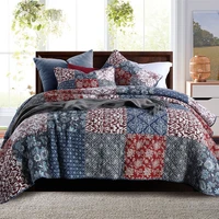 chausub cotton quilt set 3pc vintage patchwork bedspread on the bed coverlets with pillowcase king size blanket summer comforter
