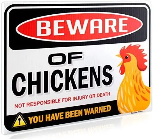 

Предупреждающий знак Bigtime Остерегайтесь цыплят-9 дюймов x 12 дюймов-Забавный знак курятника для фанатов и влюбленных кур