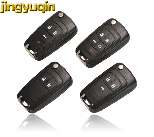 

Jingyuqin 10pcs Flip Remote Car Key Fob Shell For Chevrolet Cruze Epica Lova Camaro Impala HU100 2/3/4/5 Buttons Case