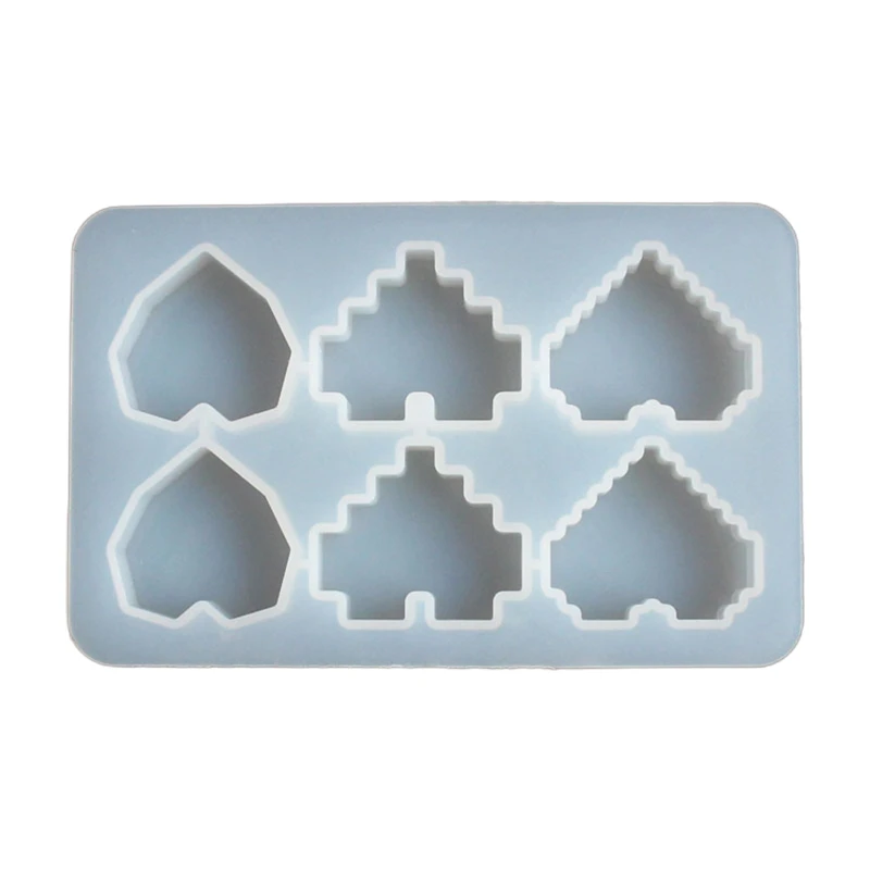 

R3MC Pixel Heart Keychain Molds for DIY Key Ring Pendant Necklace Craft Making Supply