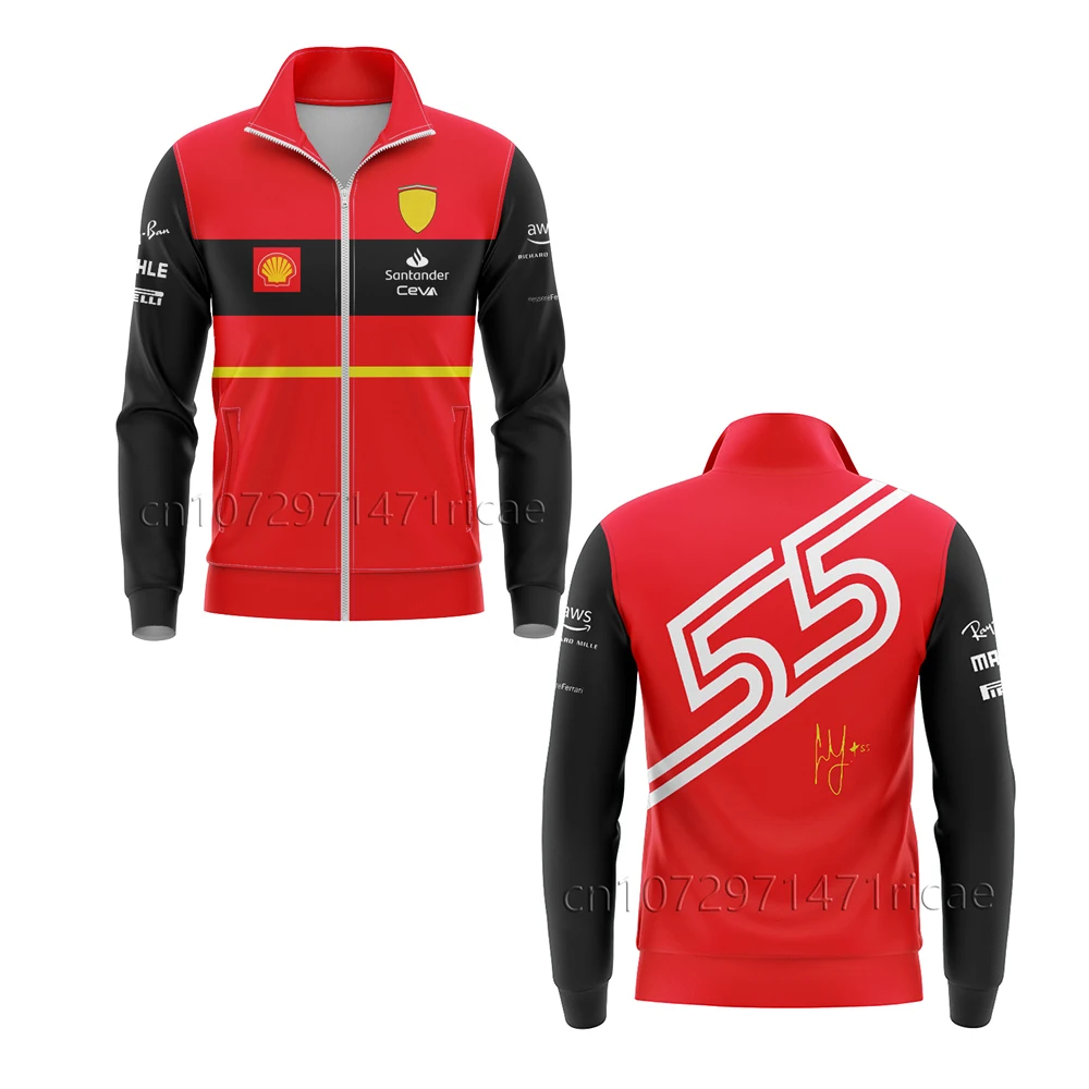 

Formula One F1 Ferrari Out of Print Team WINNOW Red Men's Short Sleeve Zip-up Jacket Outdoor Extreme Sports Fan Clothes XS-4XL