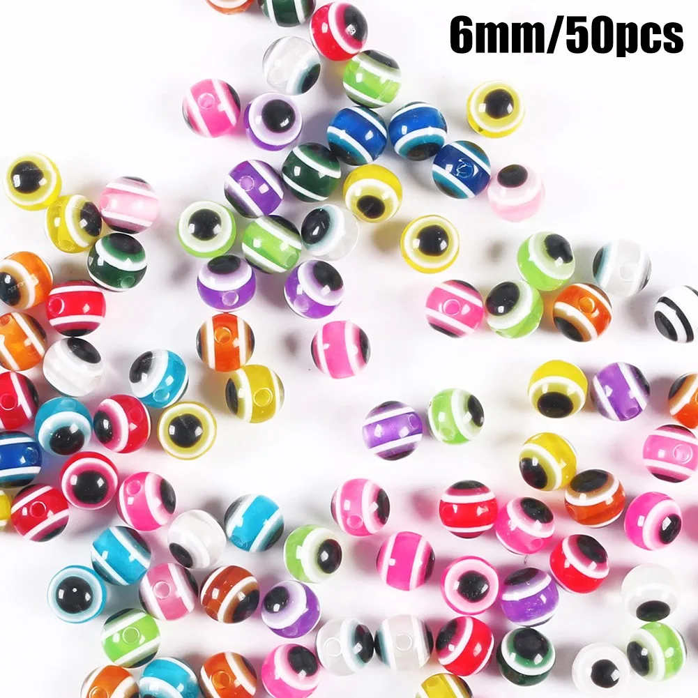 

50pcs Fish Eye Fishing Beads For Soft Lure 6mm 8mm Mixed Color Luminous Bead Taxes Rig DIY Kit Fishing Tackle Accessories