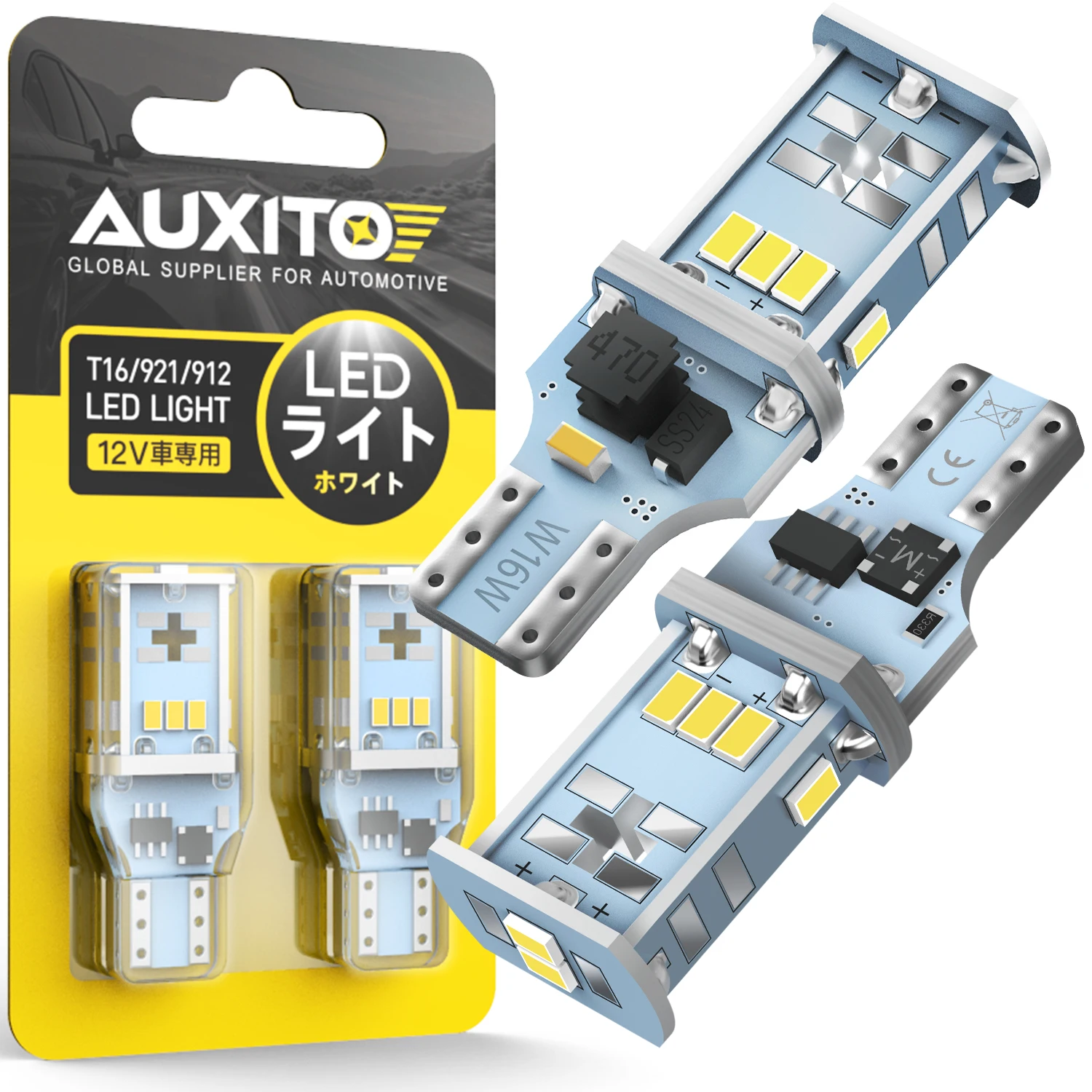 

AUXITO 2PCS 921 912 T16 902 T15 W16W LED Bulbs Canbus Error Free Super Bright 6500K White 1200LM Replace For Car Reversing Light