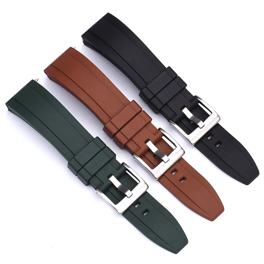 Premium Grade Vulcanized FKM Watch Strap 20mm 22mm 24mm Quick Release Fluorine Rubber Watchbands