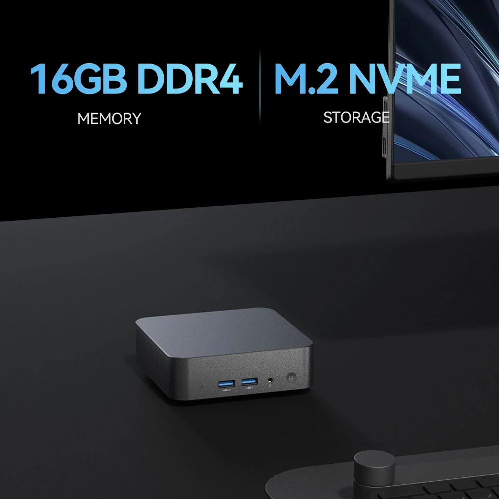 Карманный мини-ПК Helorpc с поддержкой Inter Gen12 N100 Windows10 Linux Pfense компьютером 2xHDMI 1xTYPE-C