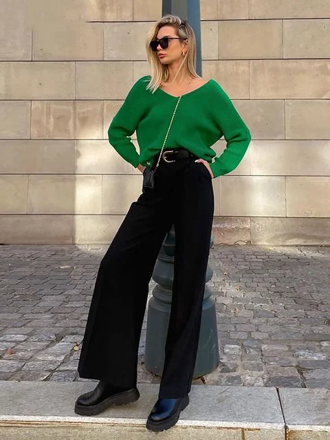 Рисунок 2 - Элегантные Синие офисные женские брюки Clacive 2023