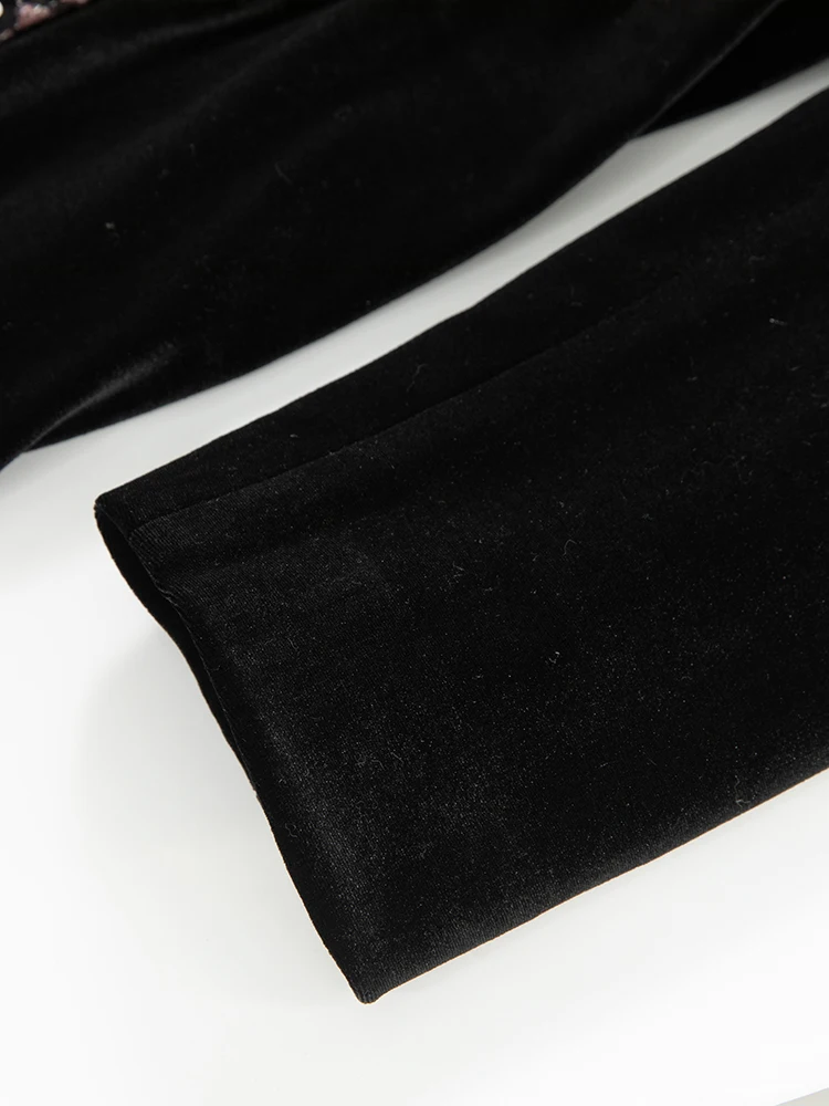 Женское бархатное пальто с вышивкой Seasixiang осенняя верхняя одежда отложным