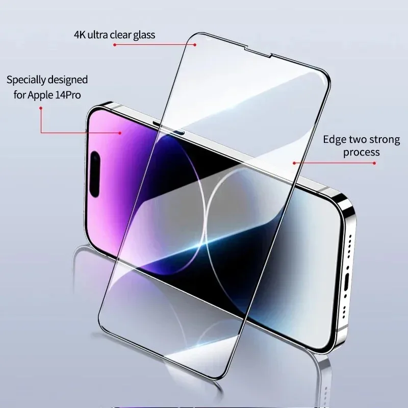 Фото Защитная пленка из закаленного стекла 30D для iPhone 17 Air, 14, 13, 11, 15, 16 Pro Max, 12 Mini, 16e, XS, XR, X, 8, 7 Plus, 16 Pro №1