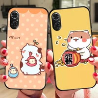 cute funny cartoon cat phone case for huawei p50 p40 nova 7 8 pro se phone case for honor 50 30 pro 50se black silicone case