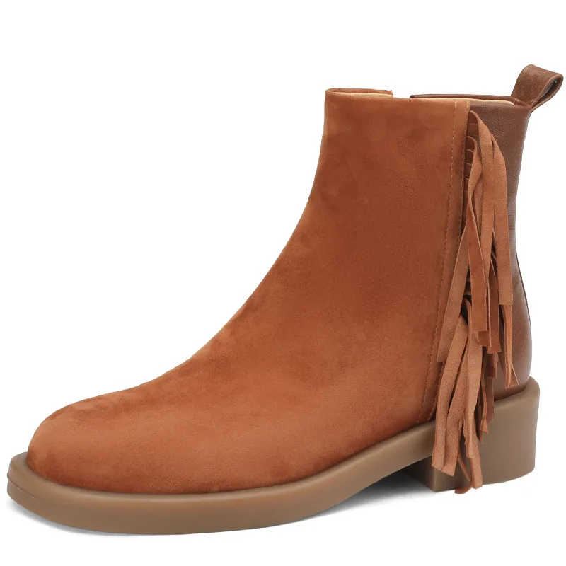 

Dilalula новые женские ботильоны осень-зима модные детские замшевые кожаные короткие ботинки на толстом каблуке рабочая повседневная женская ...