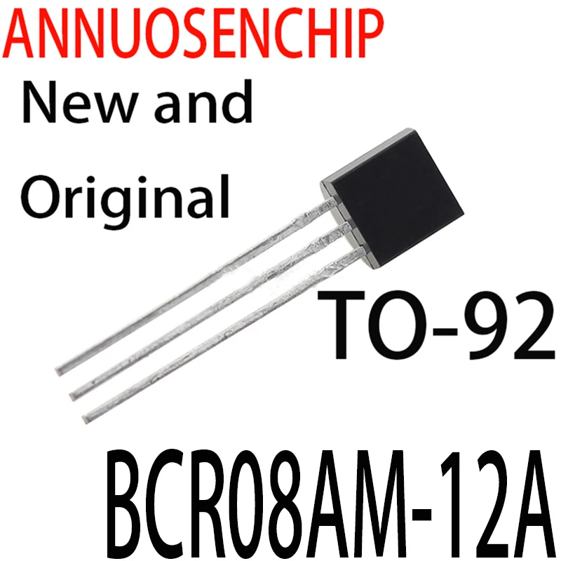 

100 шт./лот BCR08AM-12 BCR08A12 BCR08A TRIAC SENS GATE 600V 0.8A TO92-3
