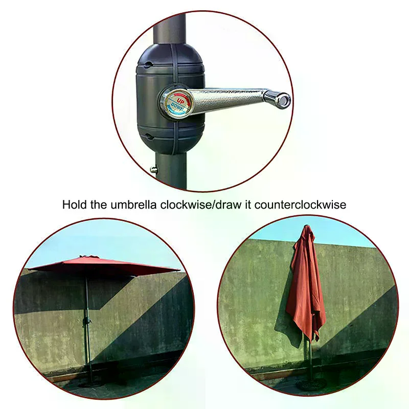 Фото Ручка-крэнк для зонта-парасоль, аксессуары для уличных зонтов, запчасти для садовых зонтов №1