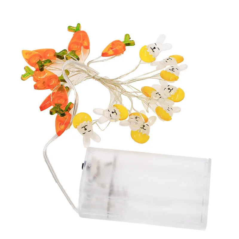 LED Easter Bunny String Lights Decorations for Home Carrot Rabbit Fairy Light Garland Happy Gifts Party Favor |