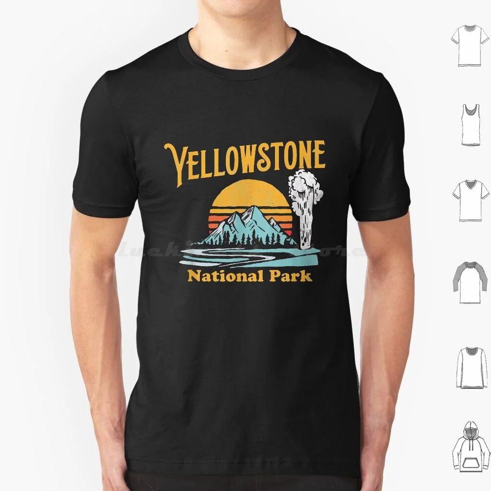 Винтажная Ретро футболка в стиле 80-х с принтом национального парка Йеллоустона