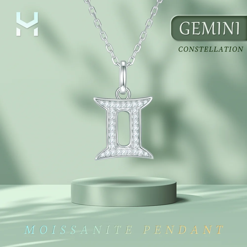 

Constellation Gemini 925 Sterling Silver Moissanite Pendant Lab Diamond Necklace For Women Jewelry Wholesale