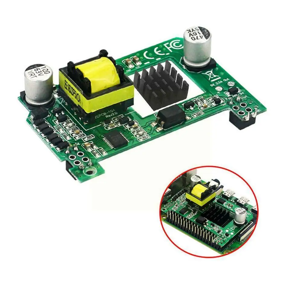 

Модуль питания Raspberry Pi Poe Hat 5 В Ethernet, модуль активного питания с радиатором для Raspberry Pi 4 Model 4b/3b Heat Si I2t3