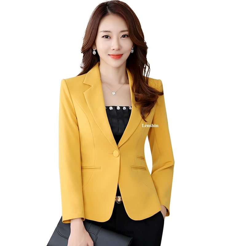 

High-quality Blazer Straight and Smooth Jacket Office Lady Style Coat Business Formal Wear Candy Color Heavy Tops