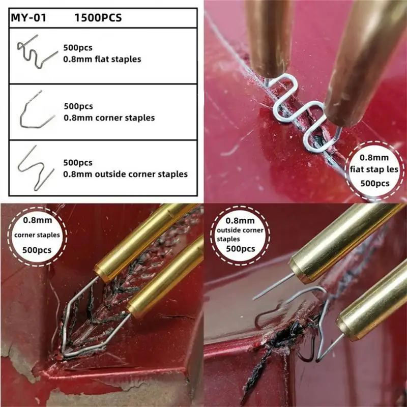 

600/800 Pcs/Set staples hot stapler S /V/ M wave Pre-Cut Hot Staplers 0.6mm &0.8mm for car plastic bumper welding repair welder