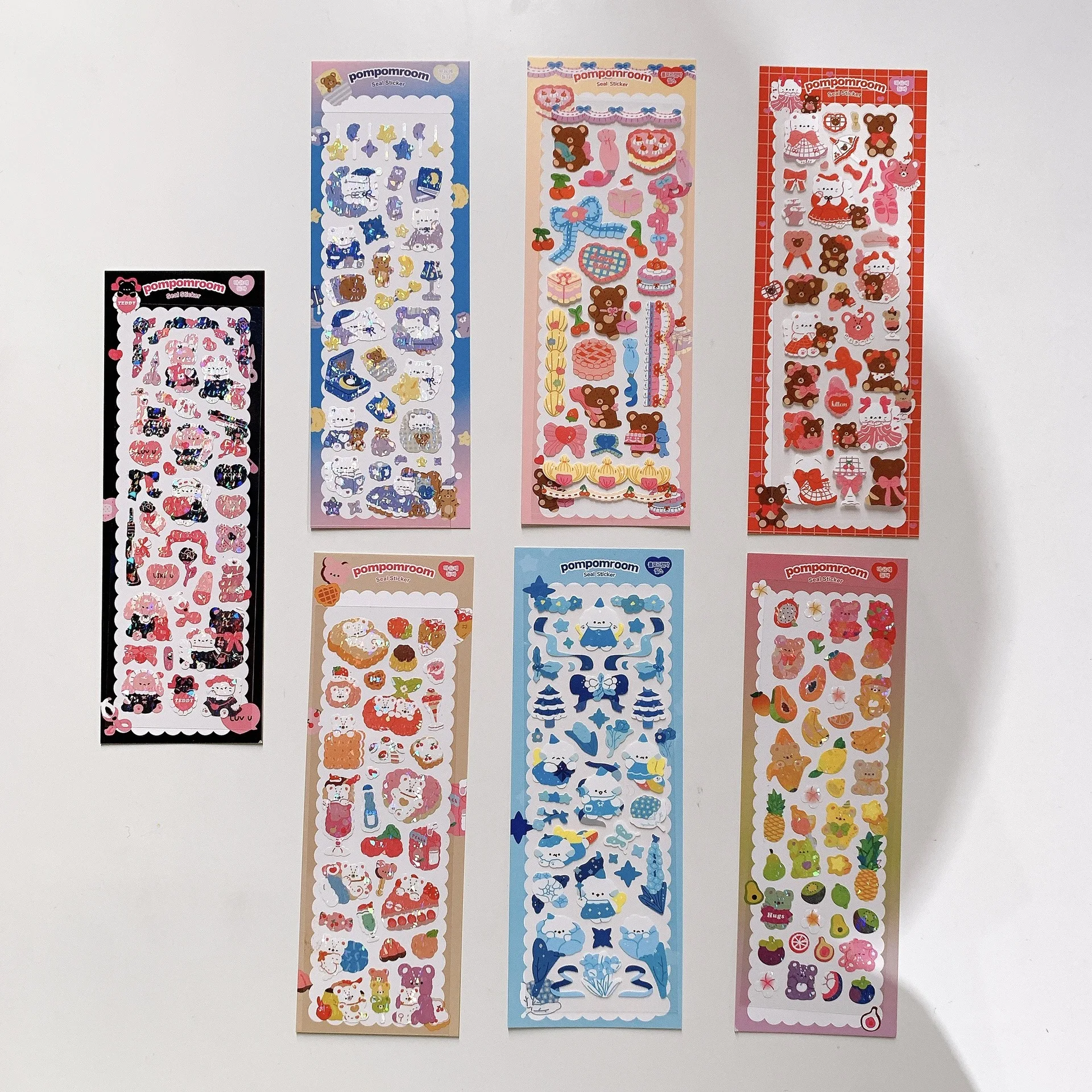 

Kawaii Cute Bear Laser Stickers Decorate DIY IDOL Notebook Photo Album Scrapbooking Planner Aesthetic Stationery Stickers