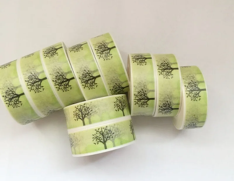 

1.5cm Tree Adhesive Tape for Scrapbooking DIY Craft Sticky Deco Masking tape Paper Washi Tape Tape School Office Supply