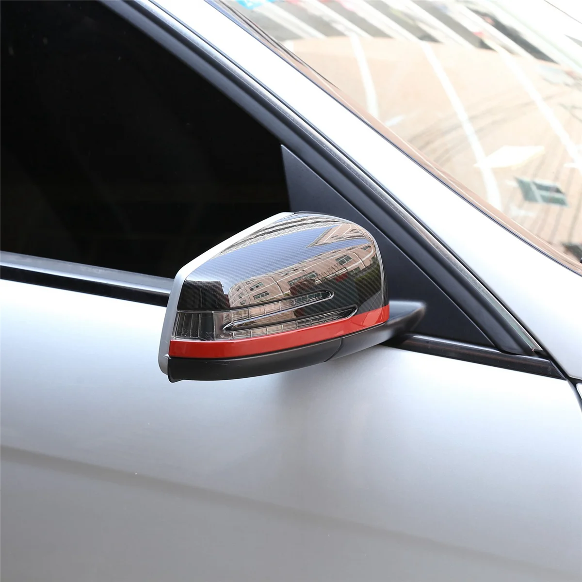 

4 x Abs Side Door Rearview Mirror Cap Cover Trim for Mercedes Benz A Cla Gla Glk Class W176 W117 X156 X204