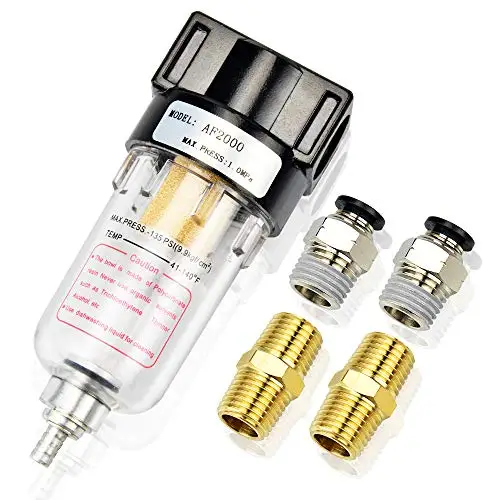 

QIRZDH AF2000 1/4" BSP/NPT Air Oil Water Filter Air Tool Compressor Filter Air Filter Kit Automatic Drainage Manual Drainage