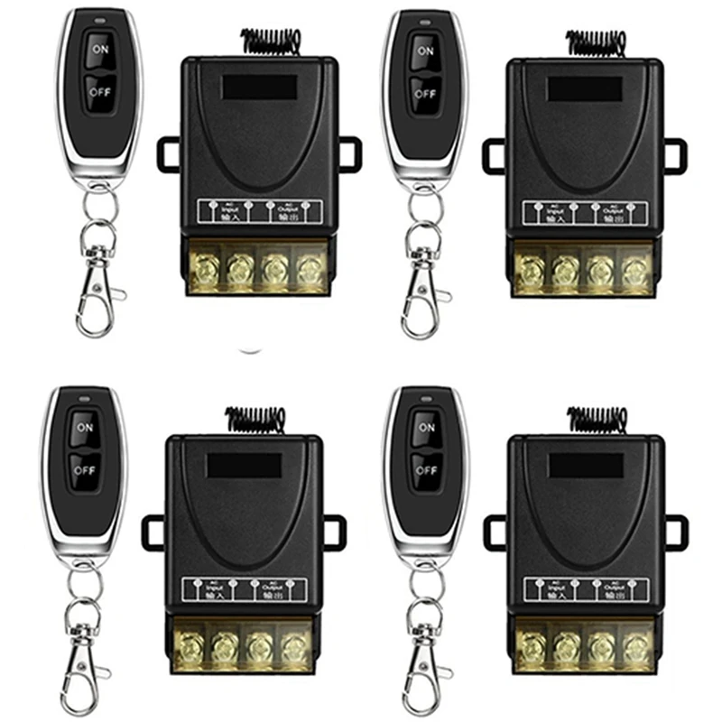 

A50I 4X 433Mhz 220V Water Pump Remote Control Switch 1Ch 30A Receiver Module ON/OFF Wireless RF Transmitter For Light LED