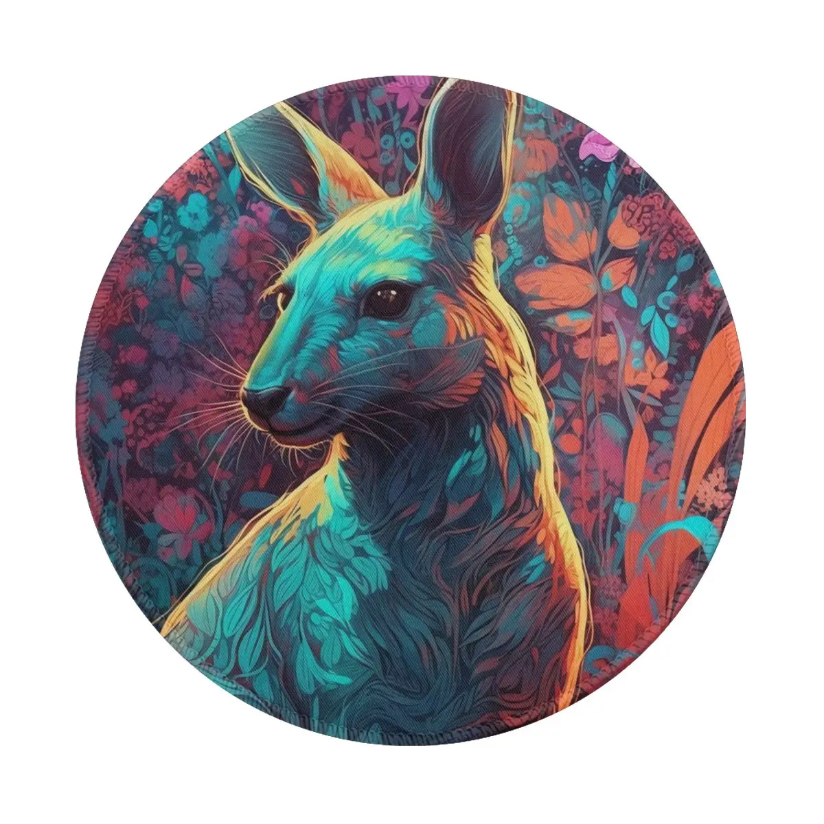 

Kangaroo Mouse Pad Neon Colorful Painting Best Rubber Mousepad Armrest Luxury Print Desk Mouse Mat