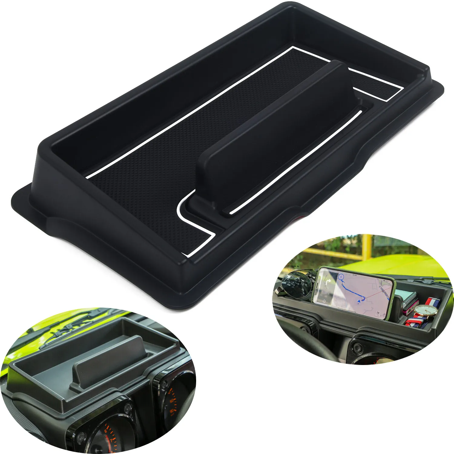 

1pc Mat Car Inner Dashboard Storage Box Fit White & White For Suzuki Jimny 2019 Accessories High Quality Dustproof Waterproof