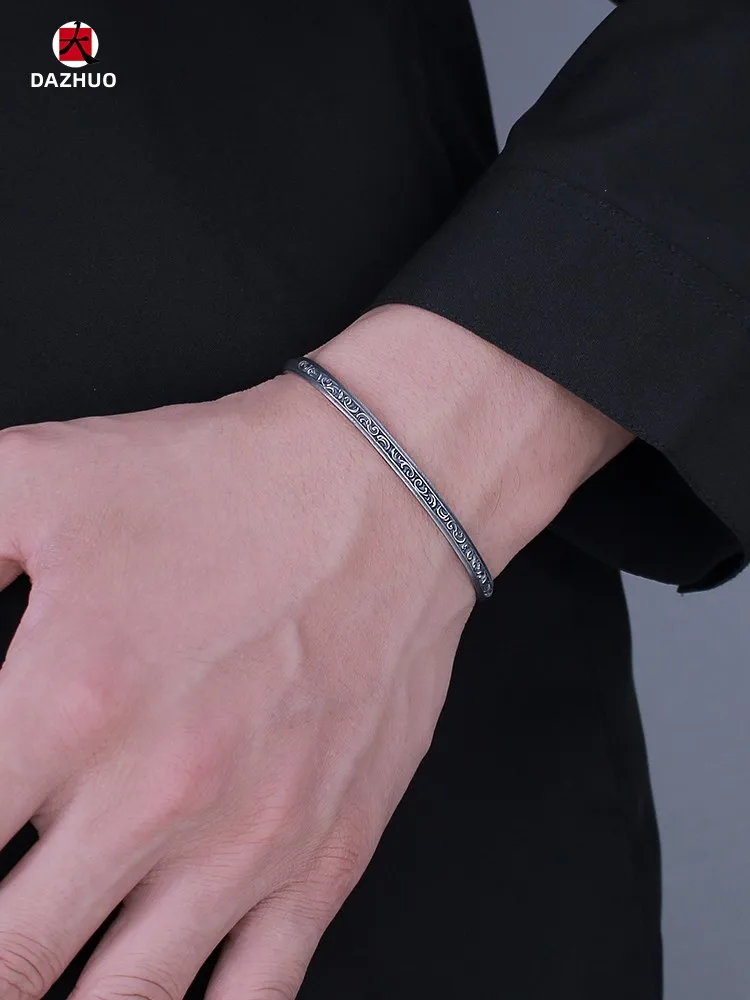 Большой плохой супербедь матовый старый темный браслет классический с травой