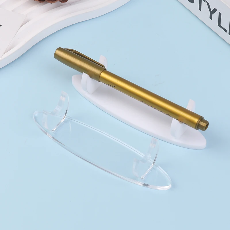 Акриловый держатель для ручек прозрачный белый косметических кистей стола