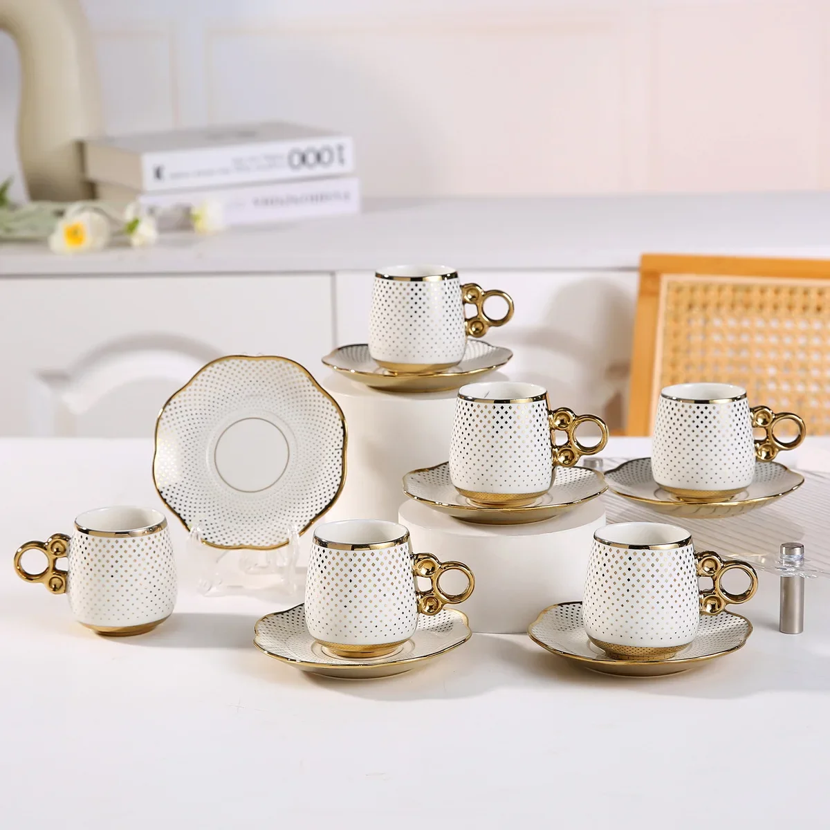 20 комплектов фарфоровые кофейные чашки с узором в виде дерева 6 шт. для эспрессо