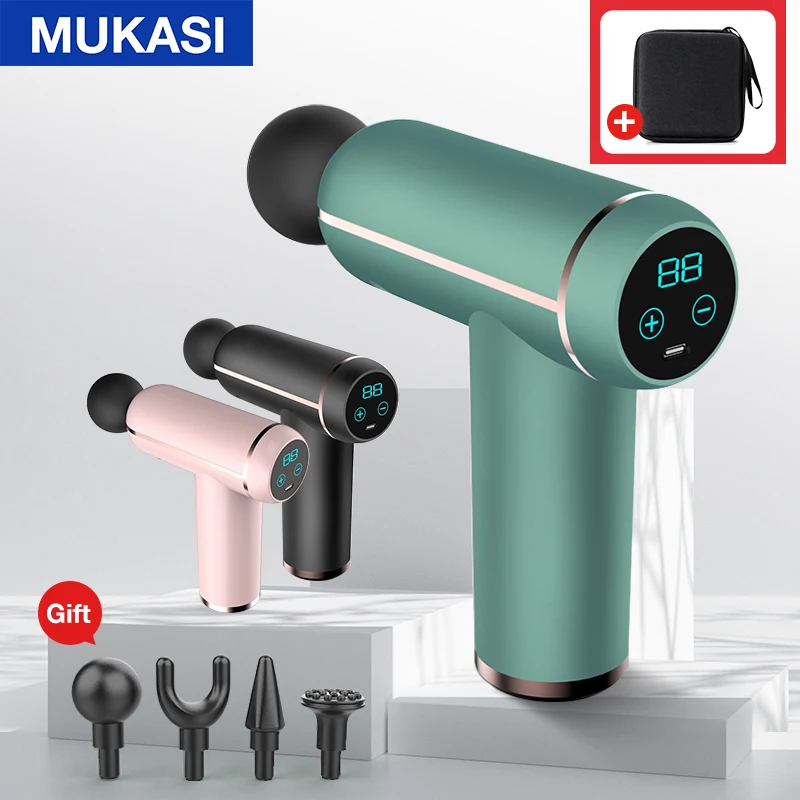 Массажный пистолет MUKASI с ЖК-дисплеем портативный Электрический массажер для