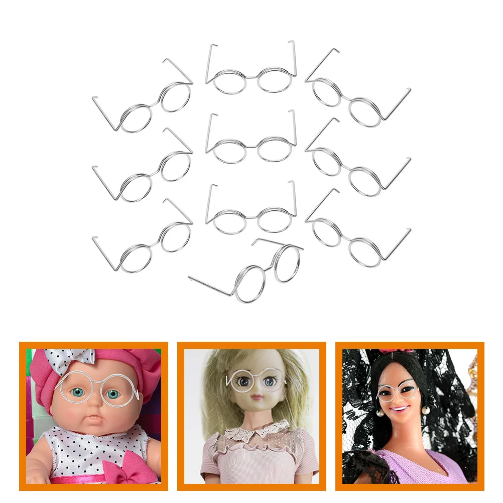 

Retro Doll Glasses Metal Round Frame Lensless Eyewear Toy Miniature Eyeglasses DIY Fashion Doll Dress Up Spectacles